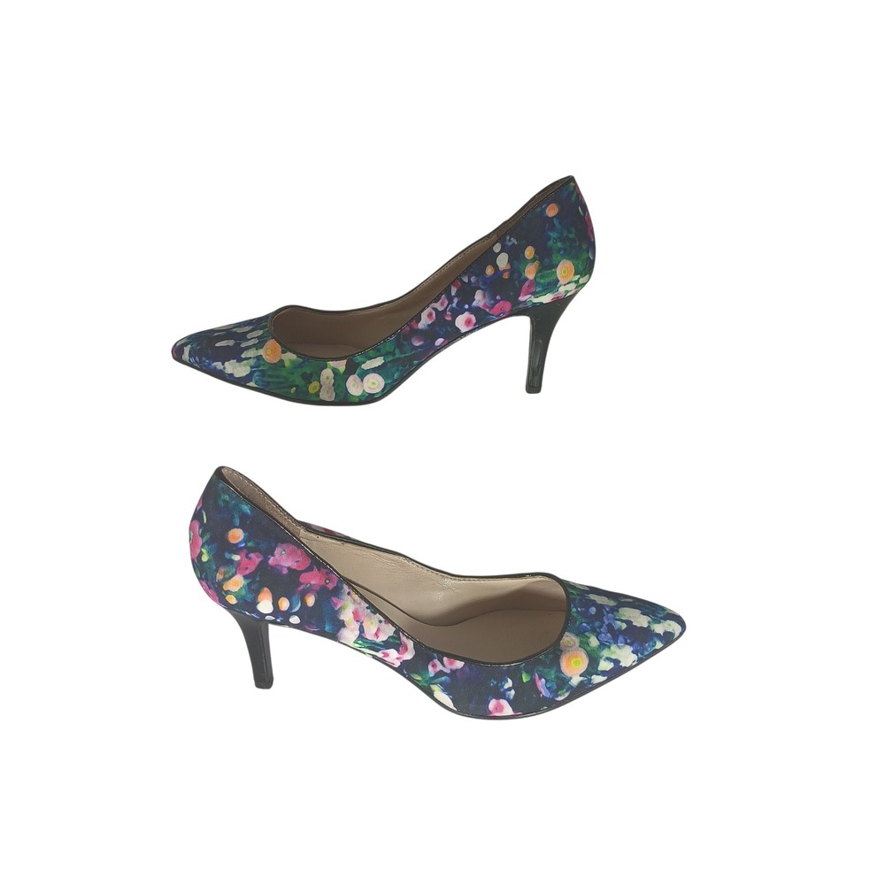 Nine West Elise Pumps 8M Multi Color Floral Pointed Toe Stiletto Heels
